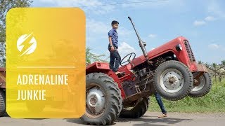Indian Kid is Tractor Stunt Driver