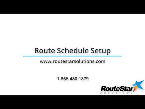 Route Schedule Setup
