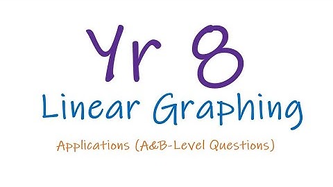 Year 8 Linear Graphing Applications