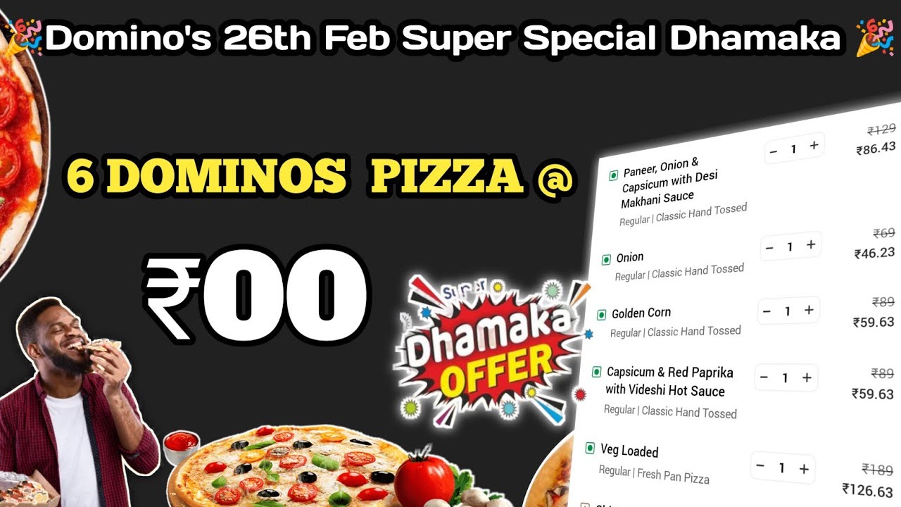 6 DOMINOS PIZZA in ₹00 मे😋|dominos coupon code today|Domino's Pizza |Domino's offer 2026
