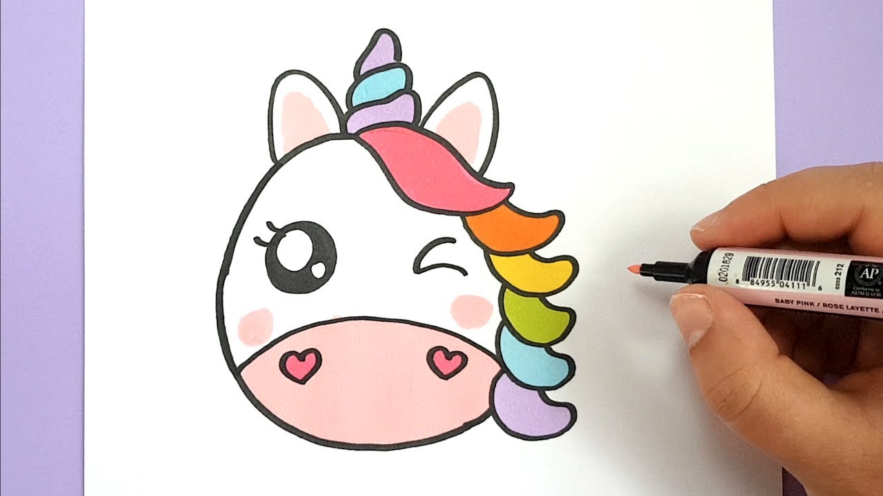 KAWAII REGENBOGEN EINHORN EMOJI SELBER MALEN - DIY - YouTube