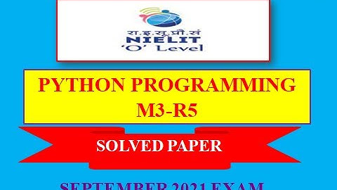 M3-R5 Programming & Problem Solving Through Python | Python Solved Paper Sep21 Exam | Programmingpro