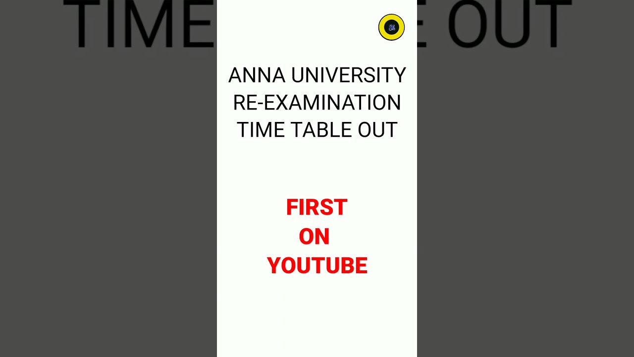 Anna University Re-exam Time table