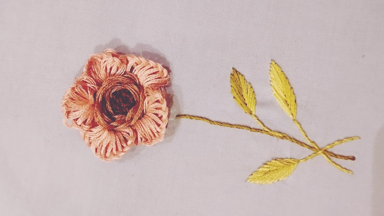Stylish 3D flower embroidery 😍😍😍//hand embroidery design and tutorial ...