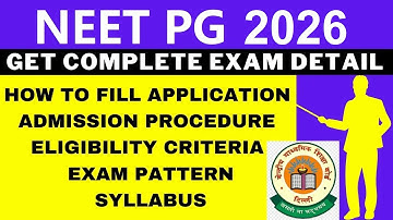 NEET PG 2026 Notification (Out), Application, Dates, Eligibility, Syllabus, Pattern, Admit Card