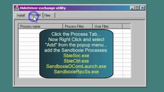 Buster Sandbox Analyzer Tutorial - Hiding The Sanboxie Processes