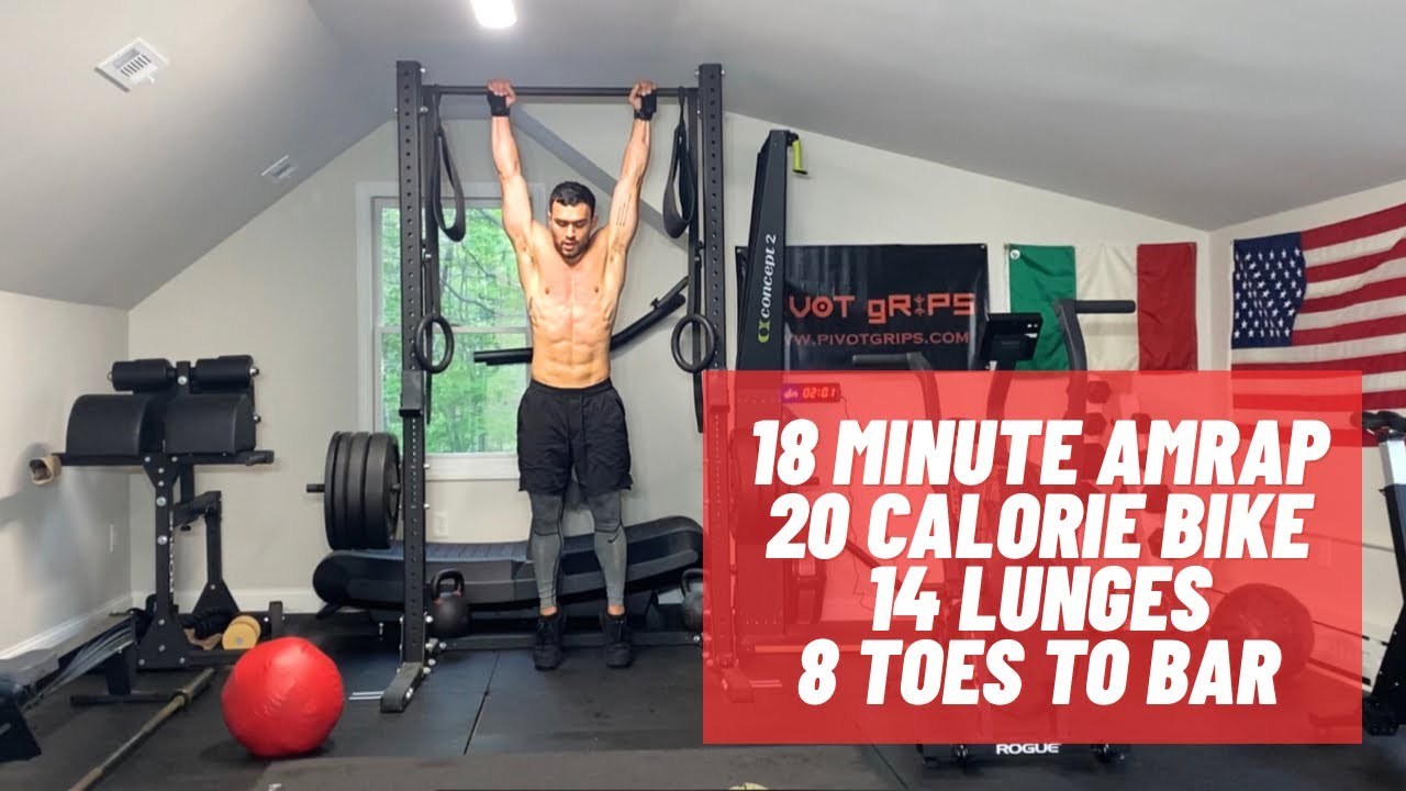 18 Minute AMRAP: Machine Cals, Lunges, Abs - YouTube