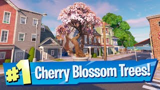 Visit cherry blossom tree displays Location - Fortnite