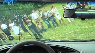 Inside a car rollover