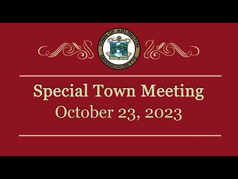 Special Town Meeting - October 23, 2023