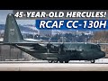 Classic herc rcaf cc130h snowy departure from calgary airport