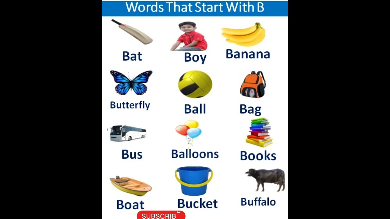 Words That Start With B English Alphabet Letter Se Shuru Hone Wale
