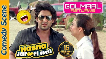 Arshad Warsi Best Comedy Scene - Hasna Zaroori Hai - Golmaal Returns - Indian Comedy