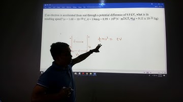 Electron Accelerated through a potential Difference # Find the Velocity