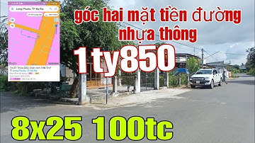 góc hai mặt tiền đường nhựa thông.  kinh doanh buôn bán tốt.  long phước TPBR giá chỉ 1ty850