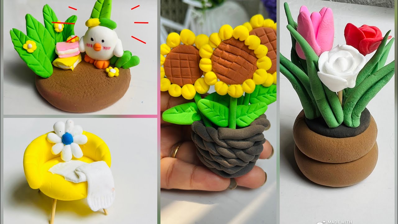 DIY Clay Decor/ Table Decor Idea/ Air Dry Clay Crafts/ Polymer Clay/ Clay Craft Ideas/ Cute Clay DIY