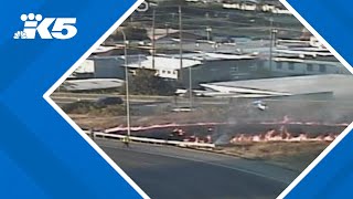Deadly crash sparks brush fire in Everett