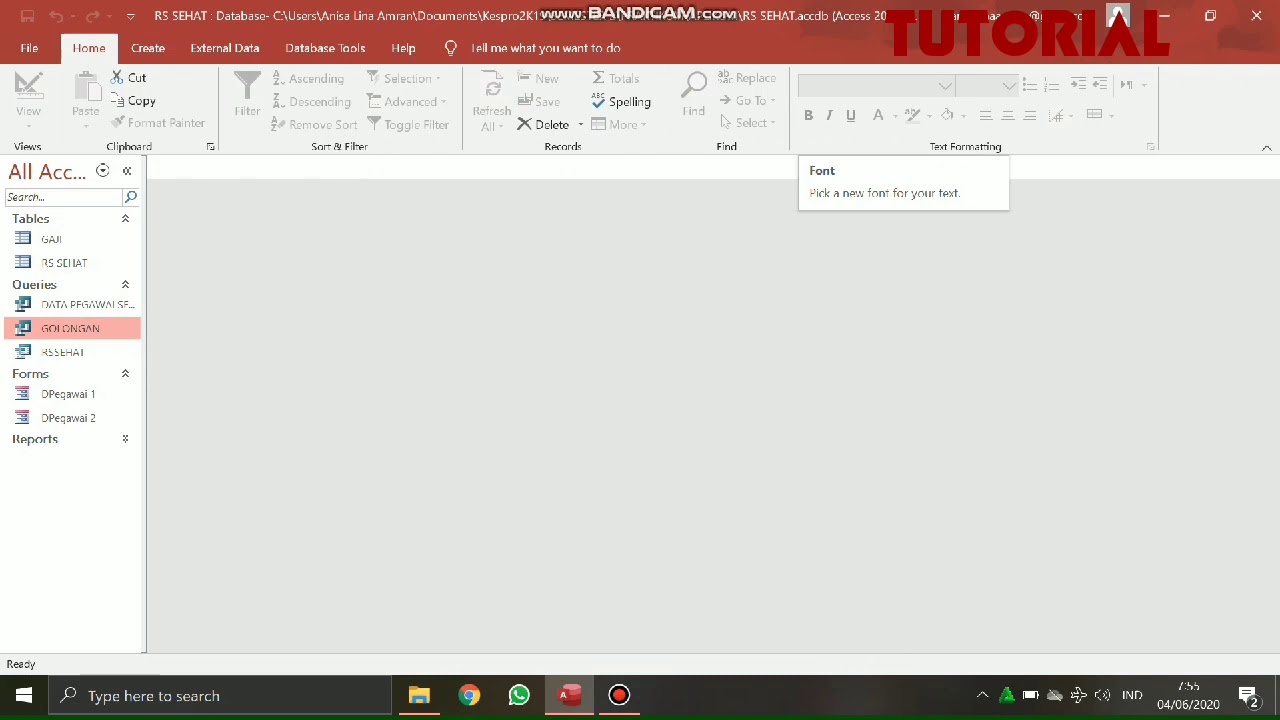 Membuat Query dan Report pada Access Database - YouTube