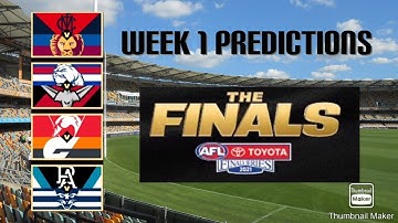 AFL 2021 WEEK 1 FINALS PREDICTIONS!
