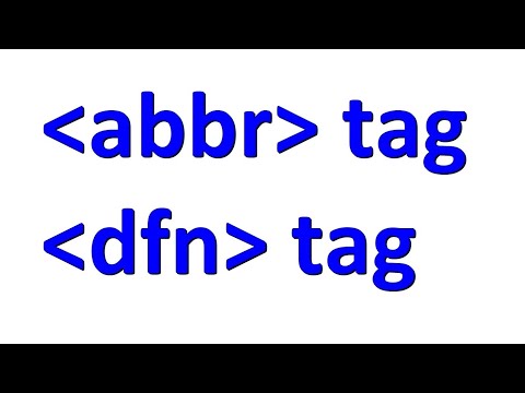 How To Use Abbr Tag & Dfn Tag Properly in HTML