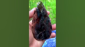 Aurora Borealis obsidian biface from the recent video #flintknapping #stonetools #handaxe
