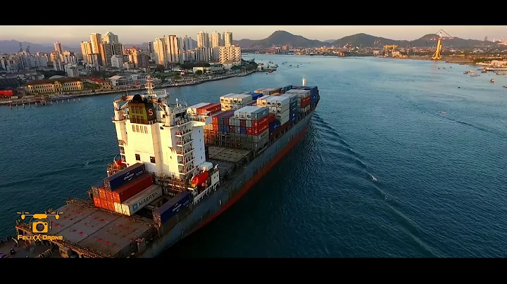 O Navio Gerhard Schulte entrando no porto de Santos