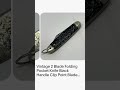 Vintage 2 Blade Folding Pocket Knife Black Handle Clip Point Blade Pen Knife