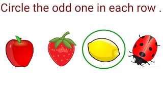 Circle the odd one in each row LKG  Science