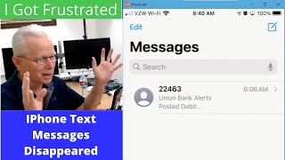 IPhone Text Messages Disappeared Again