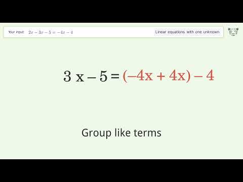 Linear equation with