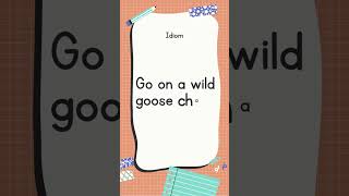 English Idiom and Meanings | Go on a wild goose chase with sound #shorts #youtubeshorts