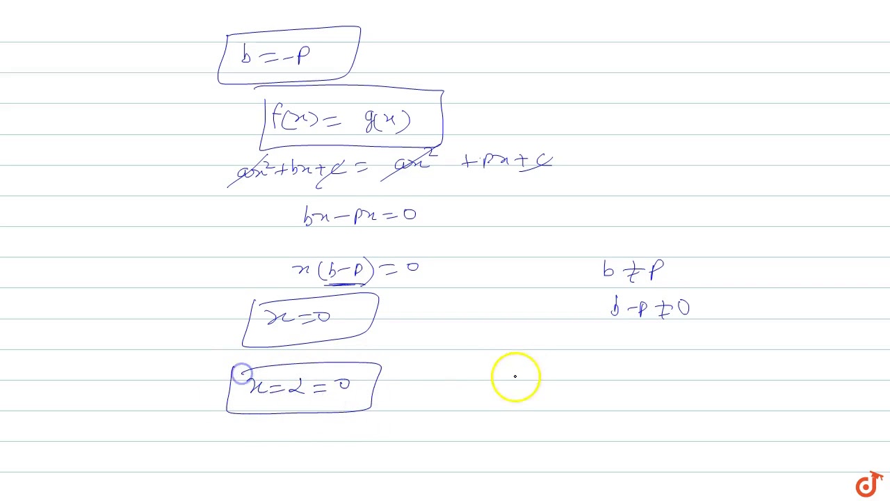 Consider Two Quadratic Expressions F X Ax 2 Bx C And G X Ax 2 Px C A B C P Q In R Youtube