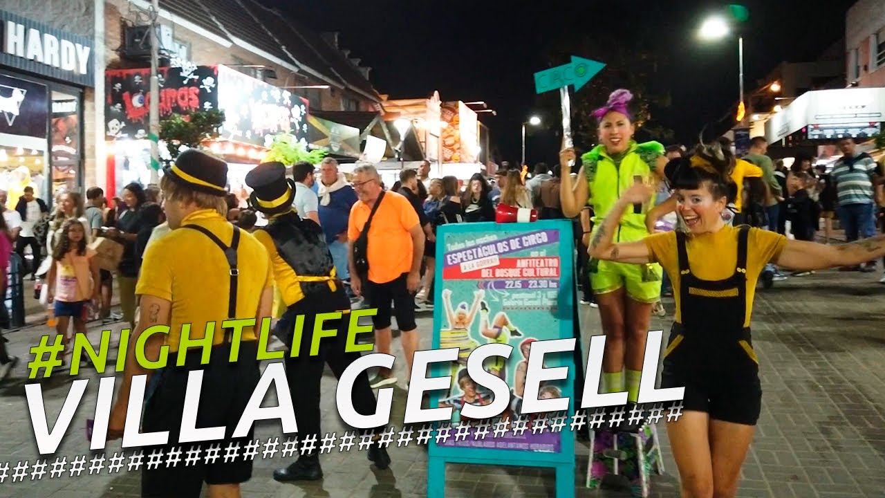 NIGHTLIFE VILLA GESELL PEATONAL I LA COSTA BUENOS AIRES I ARGENTINA I 4K TOUR Walking VLOG