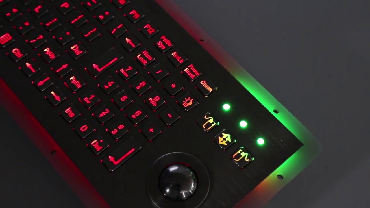 IP67 Industrial Keyboard With Trackball Backlight keypad Waterproof
