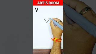 How To Draw With Letter V | Tree Easy Drawing Tricks With Letters #shorts