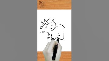 Dinosaur drawing tutorial | Triceratops Easy and Simple #dinosaur #easydrawing