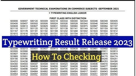 typewrating exam result release 2023 typewriting exam result release 2023