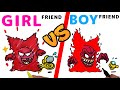 Girlfriend vs Boyfriend！Friday Night Funkin' Tricky × Among Us Crewmate Drawing Challenge