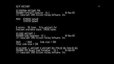 SVS Fortran ASCIIART Demo