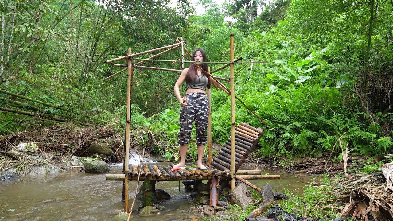FULL 38 DAY THE AMAZONA GIRL SOLO CAMPING SURVIVAL IN THE RAIN FOREST ...