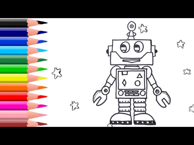 🤖 How to Draw a Cartoon Robot  Easy Drawing for Kids 