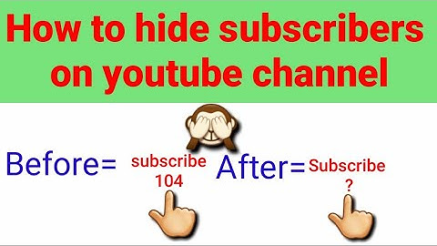 How to hide subscribers on youtube channel urdu/Hindi