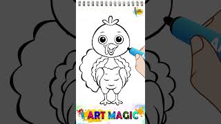 🦃 How to Draw a turkey for Thanksgiving! | Easy Step-by-Step Tutorial for kids of all ages 🖍️🍁