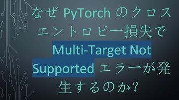 なぜPyTorchのクロスエントロピー損失で Multi-Target Not Supported エラーが発生するのか？