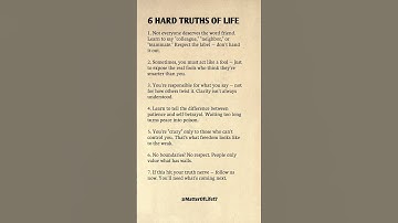 6 Hard Truths of Life 💯💔 | Reality That Everyone Needs to Hear #LifeLessons #Truth