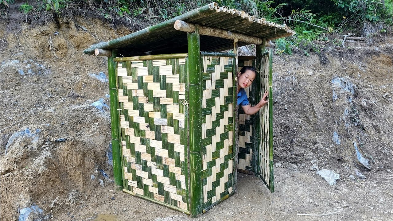 How to make a toilet from outdoor bamboo | Lý Thị Phương - YouTube
