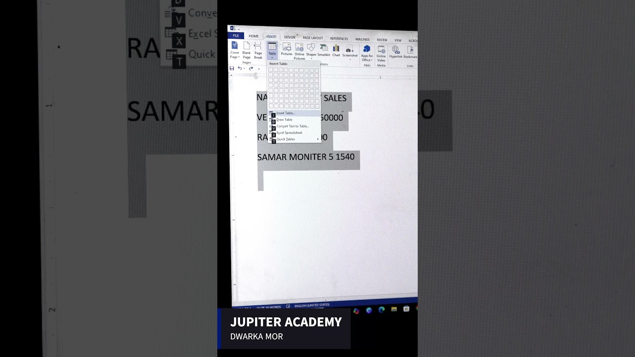 Convert Text to Table in Word | Microsoft Word Tricks
