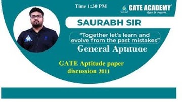 GATE Aptitude Paper Discussion 2011 | By Saurabh Thakur Sir |General Aptitude | Common to All