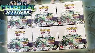 Opening 6 Pokemon Celestial Storm Booster Boxes! A WHOLE BOOSTER CASE OF POKEMON CARDS!