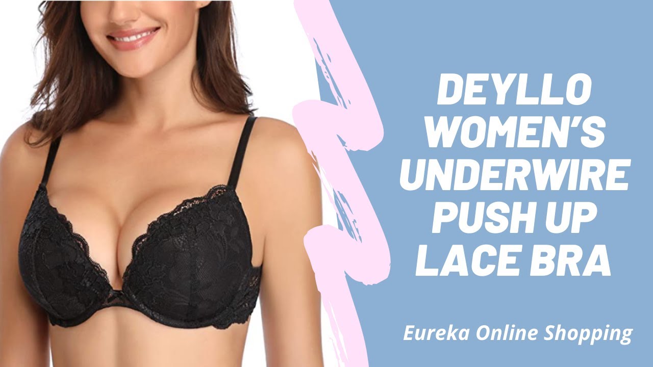 Deyllo Women's Underwire Push Up Lace Bra